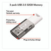 JumpDrive S60 USB 2.0 Flash Drive, 32 GB, Gray/White, 3/Pack