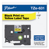 TZe Standard Adhesive Laminated Labeling Tape, 0.47" x 26.2 ft, Black on Yellow