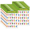 Pencil Smiley Faces Theme Stickers, 120 Per Pack, 12 Packs