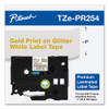 TZe Premium Laminated Tape, 0.94" x 26.2 ft, Gold on White