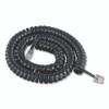 Coiled Telephone Cord, Plug/Plug, 25 ft, Black