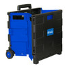 Folding Cart on Wheels w/Lid Cover, 16" x 18" x 15", Black/Blue Folding Cart on Wheels w/Lid Cover, 16" x 18" x 15", Black/Blue