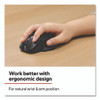 Wireless Ergonomic Curved Optical USB Mouse, 2.4 GHz Frequency/33 ft Wireless Range, Left/Right Hand Use, Black