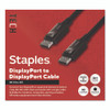 4K DisplayPort to DisplayPort Audio/Video Cable, 6 ft, Black, 10/Pack