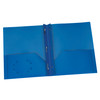 Blue Poly Two Pocket Portfolio with Prongs, Pack of 25