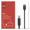USB-C to USB-B 2.0 Cable, 6 ft, Black
