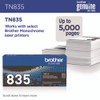 TN835 Super High-Yield Toner, 5,000 Page-Yield, Black