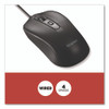 Ambidextrous Optical Wired Mouse, USB 2.0, Left/Right Hand Use, Black
