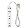 Surge Protector, 6 AC Outlets, 4 ft Cord, 600 J, White