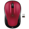 M325 Wireless Mouse, 2.4 GHz Frequency/30 ft Wireless Range, Left/Right Hand Use, Red