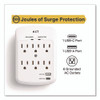 6-Outlet Plus USB Outlet Surge Protector, 6 AC Outlets/2 USB Outlets, 900 J, White