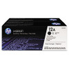 HP 12A, (Q2612D) 2-Pack Black Original LaserJet Toner Cartridges