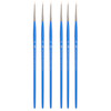 Select Artiste Short Liner Brush, Synthetic Bristles, Short Handle Mixed Media Paintbrush, Jewel Blue, Size 18/0, Pack of 6