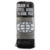 Industrial-Quality Steel Wool Hand Pads, #4 Extra Coarse, Steel Gray, 16 Pads/Sleeve, 12 Sleeves/Carton