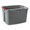 Double Utility Pail, 17 qt, Plastic, Gray