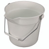 Deluxe Heavy-Duty Bucket, 10 qt, Polypropylene, Gray, 10.63" dia