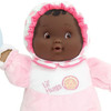 Lil' Hugs Baby's First Soft Doll, Vinyl Face, Pastel Outfits with Rattle, 12" African-American