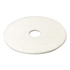 Low-Speed Super Polishing Floor Pads 4100, 19" Diameter, White, 5/Carton
