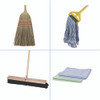 Cleaning Kit, Medium Blue Cotton/Rayon/Synthetic Head, 60" Natural/Yellow Wood/Metal Handle