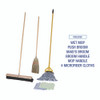 Cleaning Kit, Medium Blue Cotton/Rayon/Synthetic Head, 60" Natural/Yellow Wood/Metal Handle