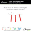 Triple Flag Football Set, Youth Size, Red, 25"-31", 12 per pack