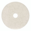Natural Burnishing Floor Pads, 19" Diameter, White, 5/Carton