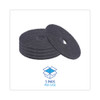 Stripping Floor Pads, 18" Diameter, Black, 5/Carton