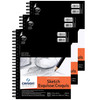 Artist Series Universal Sketch Pad, Side Wire Binding, 100 Sheet, 9x12 inch, Pack of 3