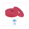 Buffing Floor Pads, 12" Diameter, Red, 5/Carton