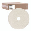 Natural Burnishing Floor Pads, 17" Diameter, White, 5/Carton