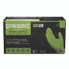 Heavy-Duty Industrial Nitrile Gloves, Powder-Free, 8 mil, Medium, Green, 100 Gloves/Box, 10 Boxes/Carton