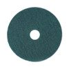 Heavy-Duty Scrubbing Floor Pads, 18" Diameter, Green, 5/Carton