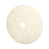 Natural Burnishing Floor Pads, 27" Diameter, White, 5/Carton