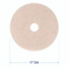 Natural Hog Hair Burnishing Floor Pads, 17" Diameter, Tan, 5/Carton
