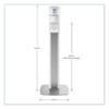 MESSENGER ES6 Floor Stand with Dispenser, 1,200 mL, 13.16 x 16.63 x 51.57, Silver/White