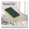 Resort Cut Scrub Sponge, Medium Duty, 6.25 x 3.18, Green/Yellow, 40/Carton
