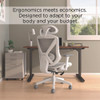 FlexFit Dexley Mesh Task Chair, Supports Up to 275 lb, 16.61" to 20.31" Seat Height, Gray Seat, Gray Back, White Base