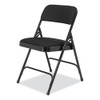2200 Series Fabric Dual-Hinge Folding Chair, Supports 500 lb, Midnight Black Seat/Back, Black Base, 4/Carton