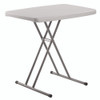 Height Adjustable Personal Folding Table, Rectangular, 20 x 30 x 27.87, Speckled Gray Top, Gray Base/Legs