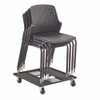 Stacking Chair Cart, Metal, 23.13" x 23.13" x 4.5", Black