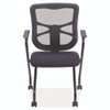 Alera Elusion Mesh Nesting Chairs with Padded Arms, Supports Up to 275 lb, 18.11" Seat Height, Black, 2/Carton