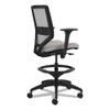 Solve Series Mesh Back Task Stool, Supports Up to 300 lb, 23" to 33" Seat Height, Sterling Seat, Fog Back, Black Base