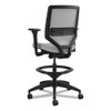 Solve Series Mesh Back Task Stool, Supports Up to 300 lb, 23" to 33" Seat Height, Sterling Seat, Fog Back, Black Base
