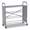 Callero Plus Flat Shelf Trolley, Metal, 4 Shelves, 40.6" x 17.3" x 41.5", Silver