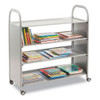Callero Plus Flat Shelf Trolley, Metal, 4 Shelves, 40.6" x 17.3" x 41.5", Silver