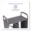 Callero Plus Flat Shelf Trolley, Metal, 4 Shelves, 40.6" x 17.3" x 41.5", Silver