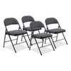 970 Series Fabric Padded Steel Folding Chair, Supports Up to 250 lb, 17.75" Seat Height, Star Trail Blue, 4/Carton