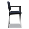 VL616 Stacking Guest Chair with Arms, Fabric Upholstery, 23.25" x 21" x 32.75", Navy Seat, Navy Back, Black Base