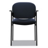 VL616 Stacking Guest Chair with Arms, Fabric Upholstery, 23.25" x 21" x 32.75", Navy Seat, Navy Back, Black Base