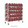 60 Helmet Football Cart, Five Shelves, Metal, 176 lb Capacity, 24" x 61" x 65", Chrome